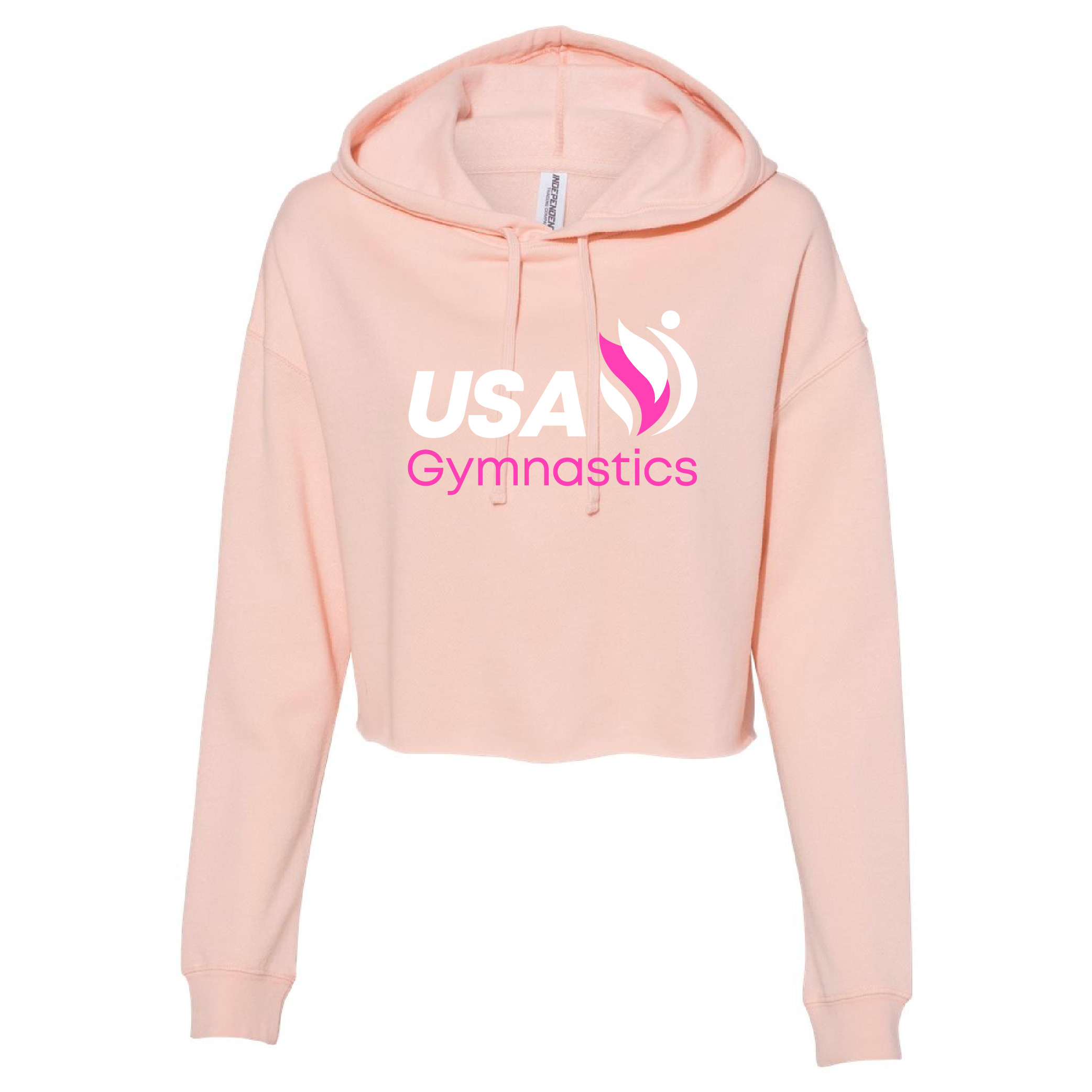 USA Gymnastics Logo Crop Hoodie Blush