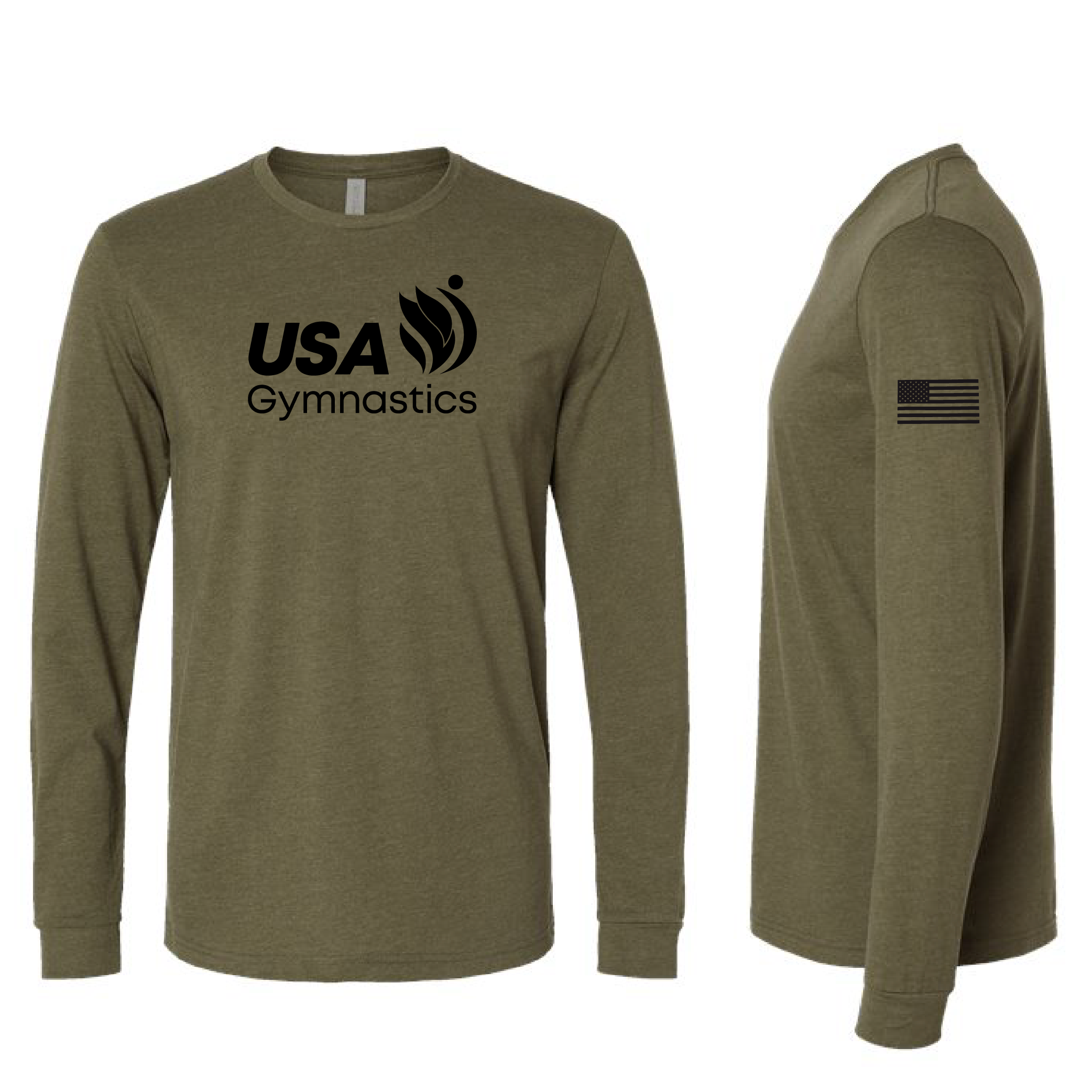 USAG Logo American Flag Long Sleeve Tee