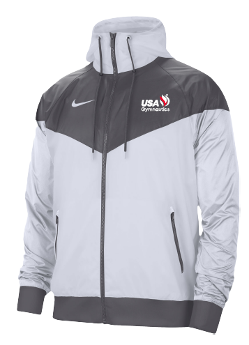 White/Grey Nike Full-Zip Jacket - Olympic Trials 2024